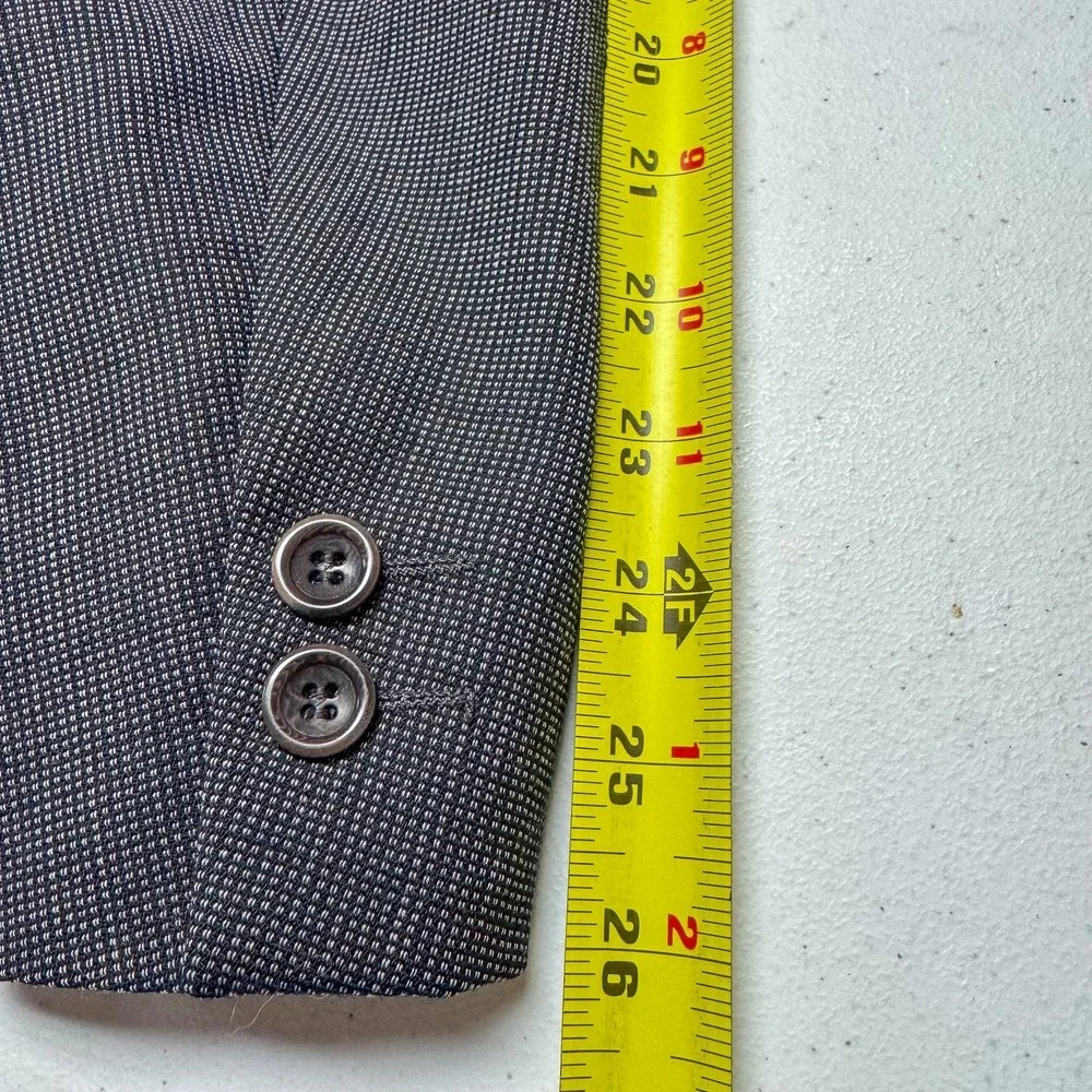 Canali Suit Jacket Mens 42L Gray Check Wool Made in Italy Two Button Notch Lapel